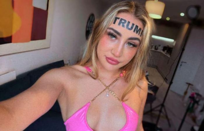 Rain
      Monroe,
      the
      British
      influencer
      who
      got
      ‘Trump’
      tattooed
      across
      her
      forehead