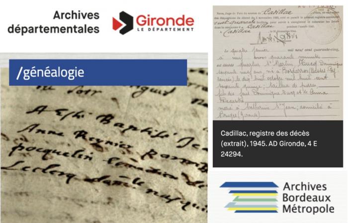 Bordeaux Métropole and Gironde, new online genealogical resources