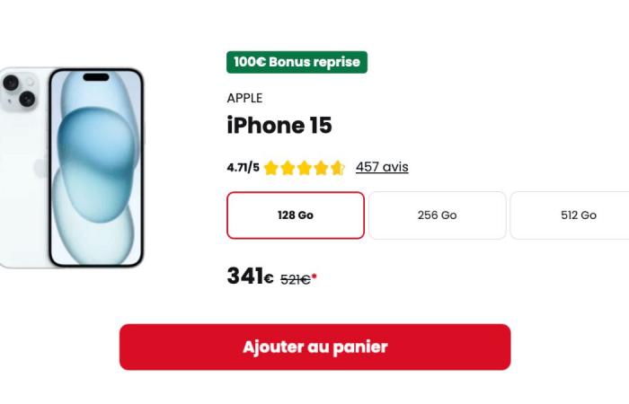 The price of the iPhone 15 drops at SFR with the release of the iPhone 16