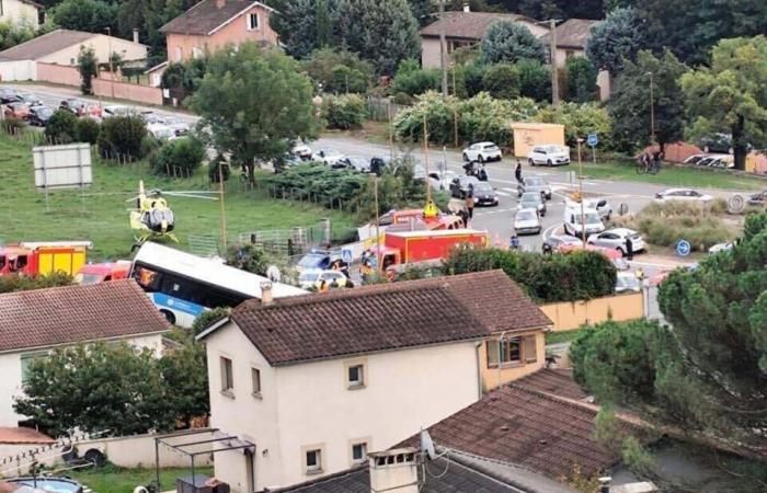 School bus accident near Lyon, children injured: the impressive photos