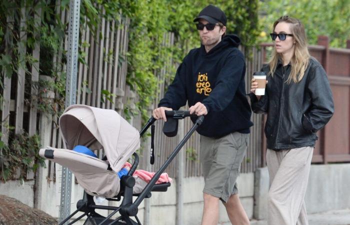 stroller and jogging under the Los Angeles sun