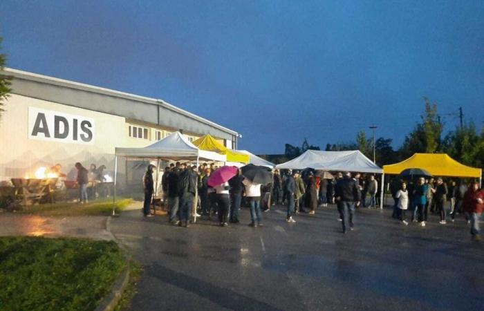 In front of a slaughterhouse in Yvelines, animal rights activists face the agricultural world