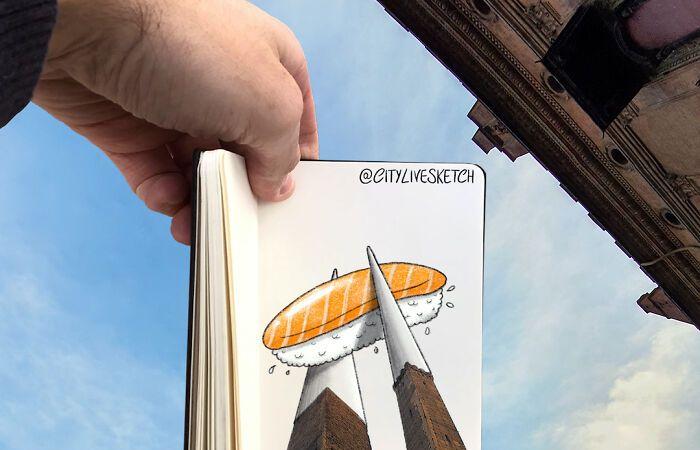 28 Surreal Scenes Created From Overlapping Drawings