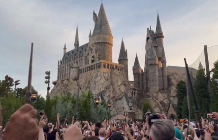 “Harry Potter” fans pay their last respects at Hogwarts Castle