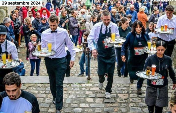 50 cafe girls and waiters race at Le Mans