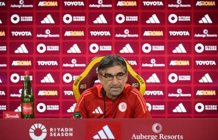 Juric at the press conference before Rome-Venice