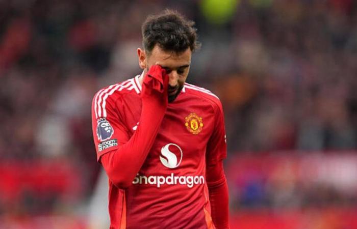 sad first for Bruno Fernandes against Tottenham