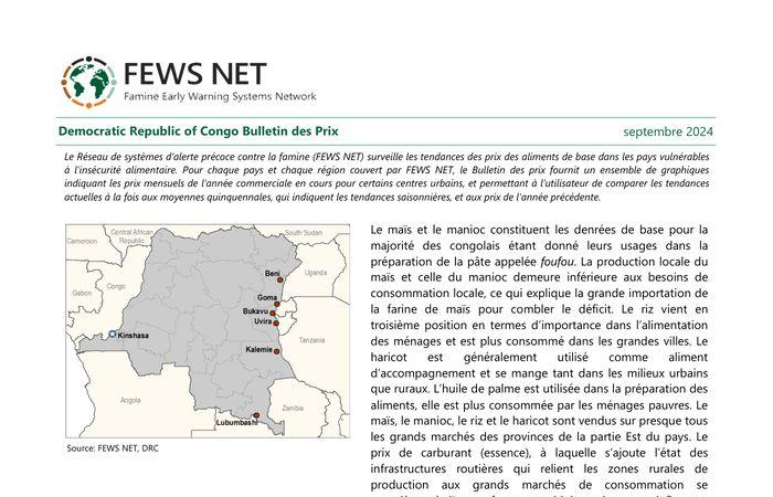 Democratic Republic of the Congo Price Bulletin, September 2024 – Democratic Republic of the Congo