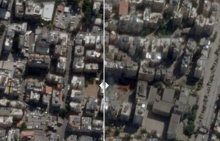 What satellite images show of the Israeli strike that killed Nasrallah