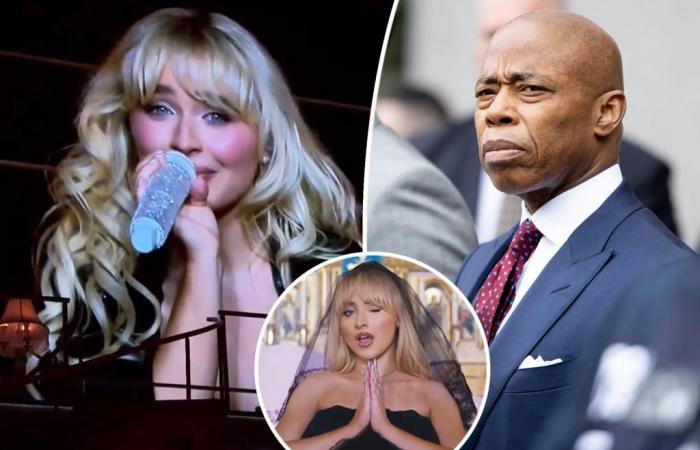 Sabrina Carpenter jokes she got NYC Mayor Eric Adams indicted after controversial ‘Feathers’ video