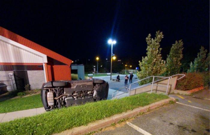 Accident in a parking lot of a leisure center in Quebec