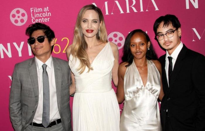 Angelina Jolie takes three of her children to the red carpet at the New York Film Festival