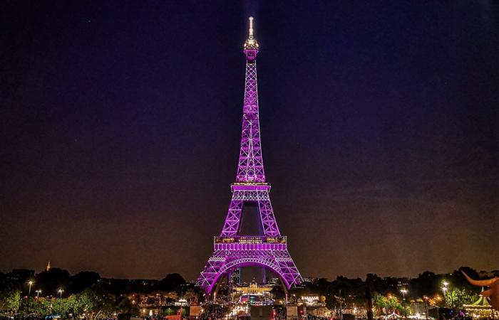 Pink October 2024: The Eiffel Tower and three other places in Paris lit up in pink, the images