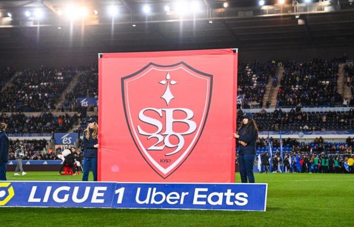 The Stade Brestois line-up for the match against Red Bull Salzburg