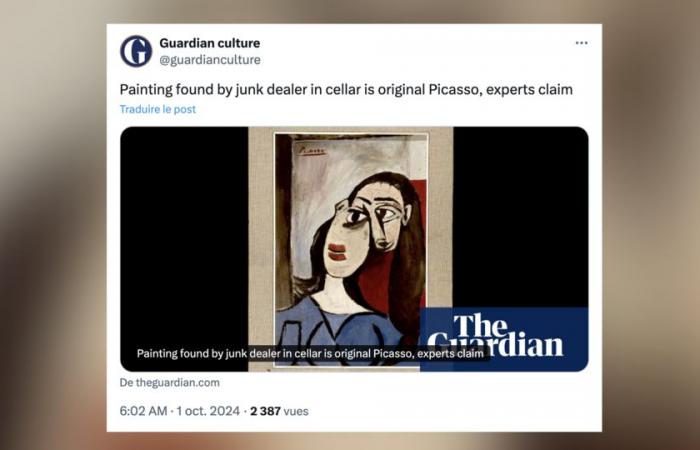 This painting found by a second-hand dealer while emptying a cellar is a Picasso, according to an expert