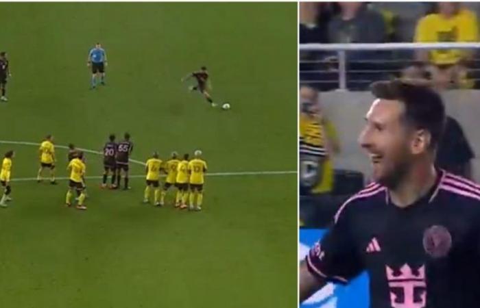 Lionel Messi plants a splendid direct free kick, Christian Benteke still scores (videos)