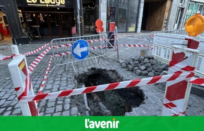 When will we reopen the rue de l’Yser closed in Tournai following a road collapse?