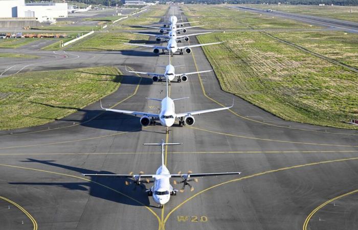 for its “family day”, Airbus brings together its family of aircraft in the skies of Toulouse