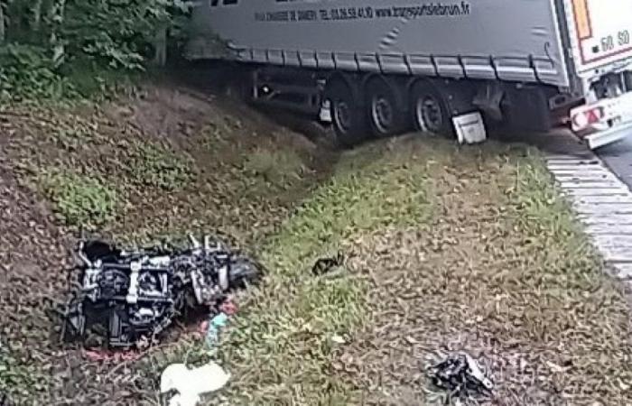 Motorcyclist fatally hit by a truck on the RD951 between Reims and Épernay: the preferred suicide hypothesis