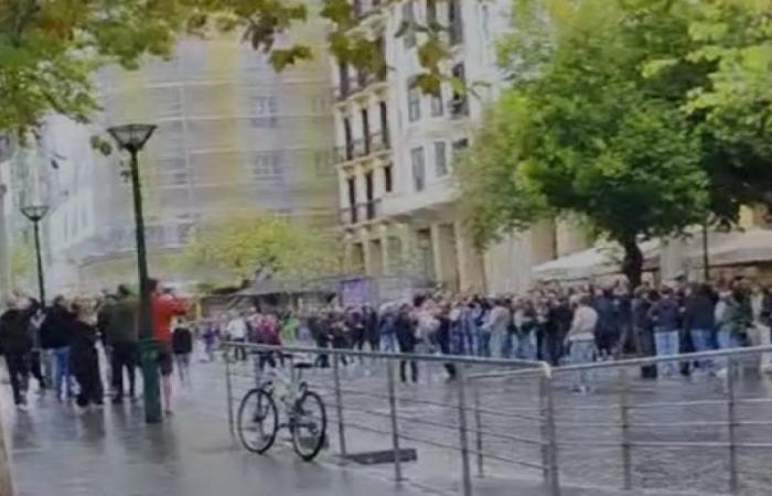 The Anderlecht ultras are already making themselves noticed in Donostia