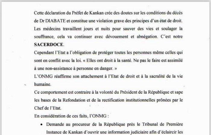 Death of Dr Dioubaté: the order of doctors demands the opening of a judicial investigation and reserves the right to become a civil party (Declaration)