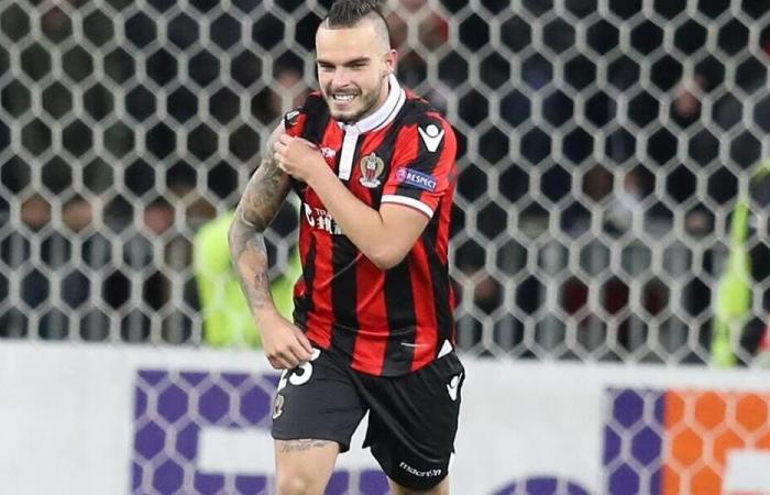 Lazio – Nice. Former Nice player Alexy Bosetti present in the yard, Dante offers him his jersey