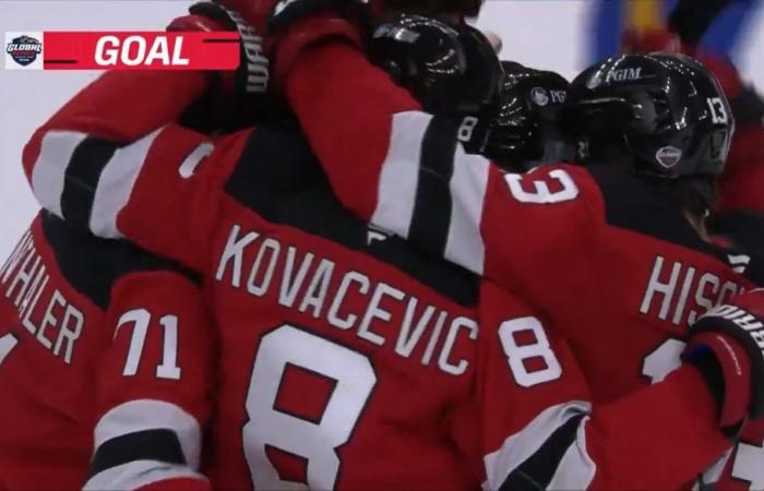 A goal and an assist for Johnathan Kovacevic in his first game of the season with the Devils