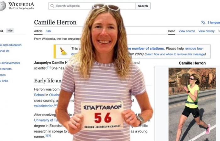 Camille Herron creates a scandal on Wikipedia