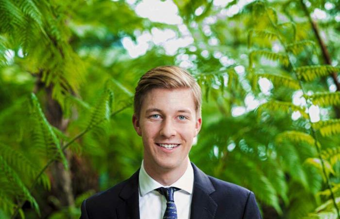 Prince Emmanuel poses in the Royal Greenhouses for his 19th birthday