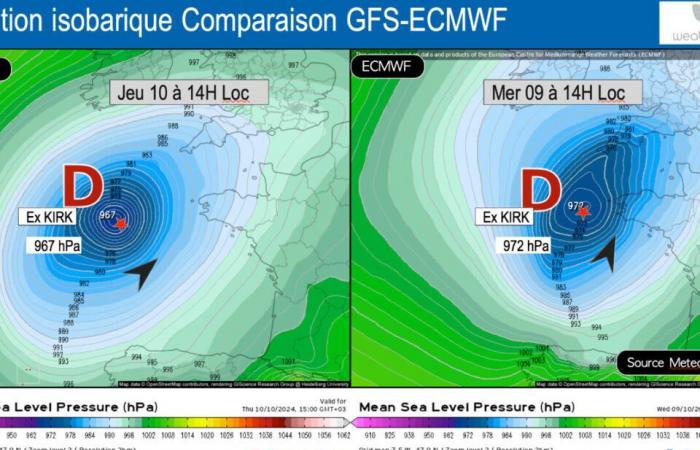 wind at more than 120 km/h in the west of France?