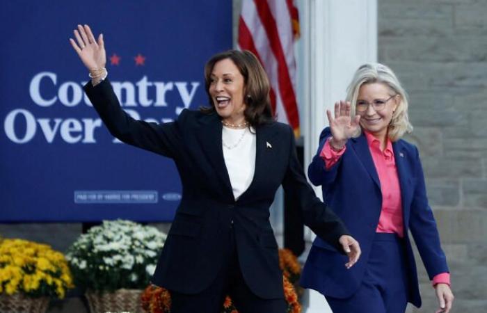 Anti-Trump Republican Liz Cheney rallies with Harris in key battleground state