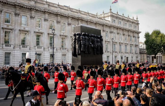 Lord Firebrand, an equine hero decorated in memory of Elizabeth II