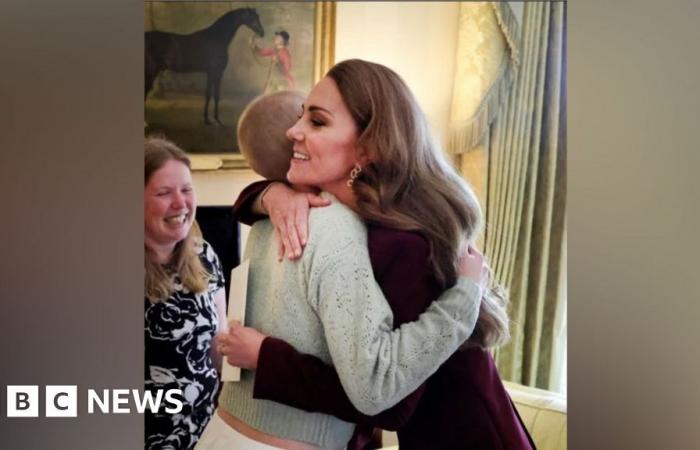 Kate hugs young girl with cancer at Windsor Castle