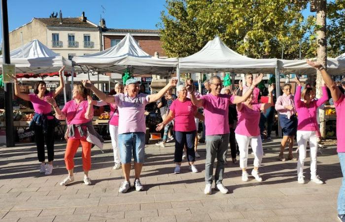 Wall. Flash mob for Pink October on Allées Niel