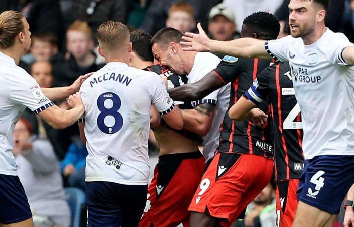 Preston North End player receives eight-match ban after biting opponent on neck