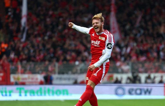 Yorbe Vertessen scores with Union Berlin beating Dortmund in the Bundesliga