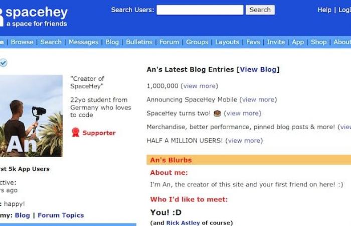 This young programmer’s MySpace “clone” exceeds one million registrations