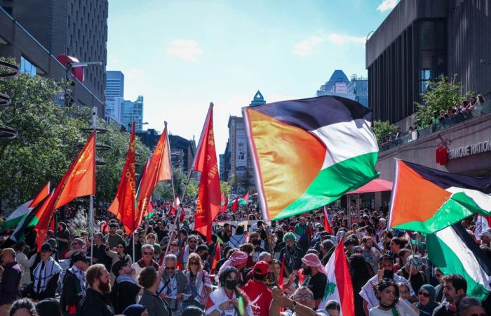 A year of war in Gaza | A pro-Palestinian demonstration in downtown Montreal