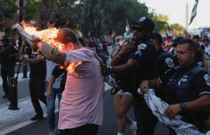 Man attempts to self-immolate during protest