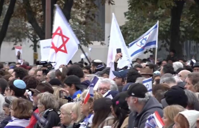 a march in Paris for the release of the hostages