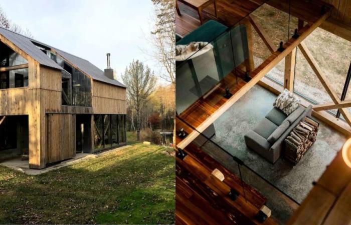 This modern barn-style cottage for rent is the perfect fall getaway less than an hour from Montreal