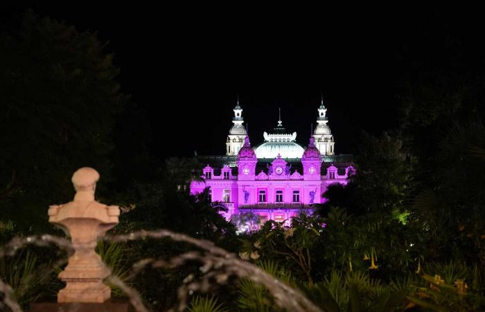 Princess Charlene lights up Casino Square in pink