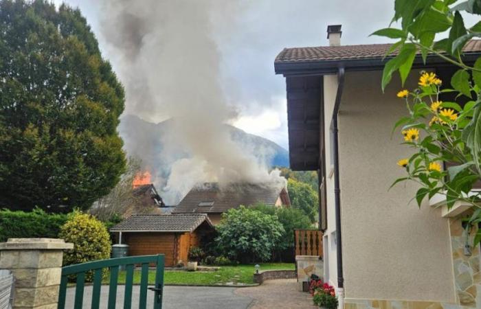 Haute-Savoie. Two terraced houses ravaged by fire in Saint-Pierre-en-Faucigny