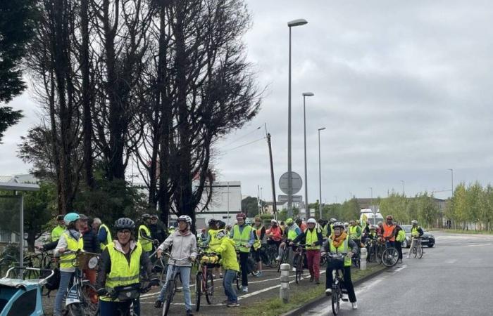 80 cyclists braved the Saint-Nazaire bridge by bike