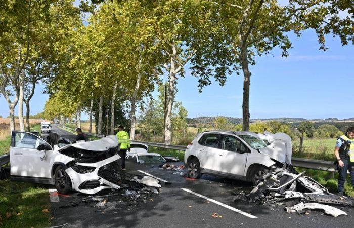 Three dead and two people seriously injured in a head-on collision on a Tarn road