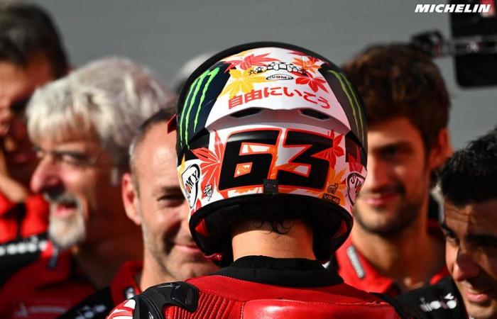 MotoGP Japan J3, Debriefing Francesco Bagnaia (Ducati/): “it could be a good situation to arrive in Valencia with the same points and whoever wins is the champion”, etc. (entirety)