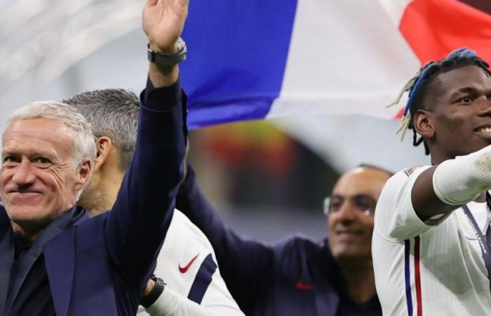 Didier Deschamps reacts to the return of Paul Pogba