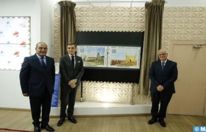 Joint issue of two postage stamps celebrating the historic relations between Morocco and Portugal