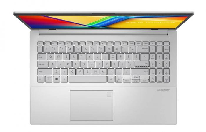 Promo €449 Asus VivoBook Go 15 S1504FA-BQ805W, inexpensive 15″ silver thin and light AMD Ryzen 5 laptop with 512 GB SSD, backlit keyboard, biometrics + backpack