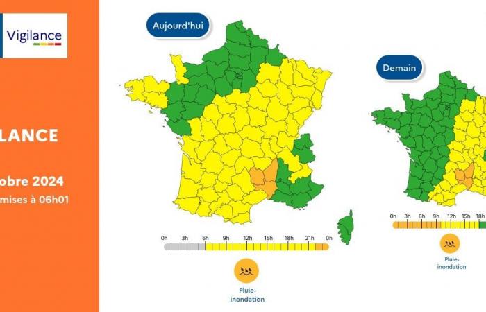 Weather Alert: Météo-France is maintaining three departments on orange rain-flood alert this morning: Gard, Lozère and Ardèche – Discover the map